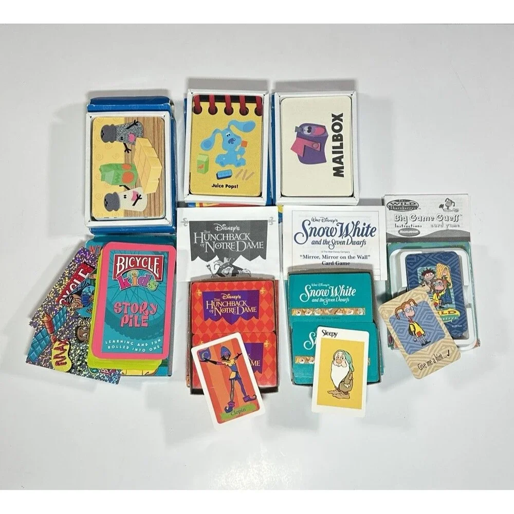 Vintage 90s Card Game Lot of 7 - Blue's Clues Wild Thornberrys Disney W3 Game